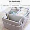 Picture of Lily Miles Baby Diaper Caddy Organizer - Baby Shower Basket for Newborn Boys or Girls - Nursery Must Haves for New Mom - Baby Registry Favorites - Large Storage Tote for Changing Table or Car, Gray