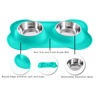 Picture of Hubulk Pet Dog Bowls 2 Stainless Steel Dog Bowl with No Spill Non-Skid Silicone Mat + Pet Food Scoop Water and Food Feeder Bowls for Feeding Small Medium Large Dogs Cats Puppies (Medium, Mint Green)