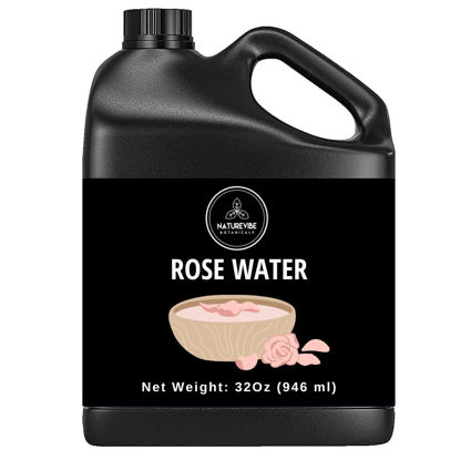 Picture of Naturevibe Botanicals Rose Water 32 Ounces | 100% Pure and Natural | Great for Skin Care and Hair Care