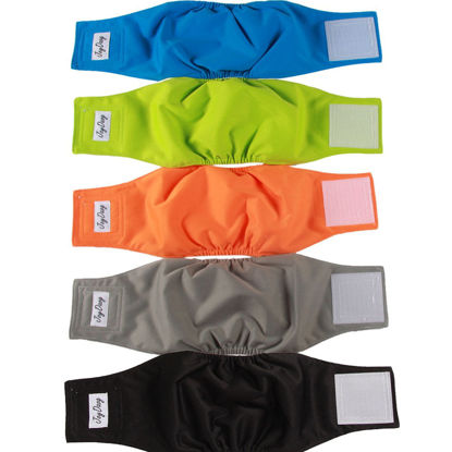 Picture of JoyDaog Reusable Belly Bands for Dogs,5 Pack Premium Washable Dog Diapers Male Puppy Nappies Wrap,L
