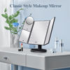 Picture of HUONUL Makeup Mirror Vanity with Lights, 2X 3X 10X Magnification, Lighted Mirror, Touch Control, Trifold Dual Power Supply, Portable LED Women Gift (Black)