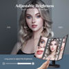 Picture of HUONUL Makeup Mirror Vanity with Lights, 2X 3X 10X Magnification, Lighted Mirror, Touch Control, Trifold Dual Power Supply, Portable LED Women Gift (Black)