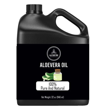 Picture of Naturevibe Botanicals Aloevera Oil 32 Ounces | 100% Pure and Natural | Great for Skin Care and Hair Care