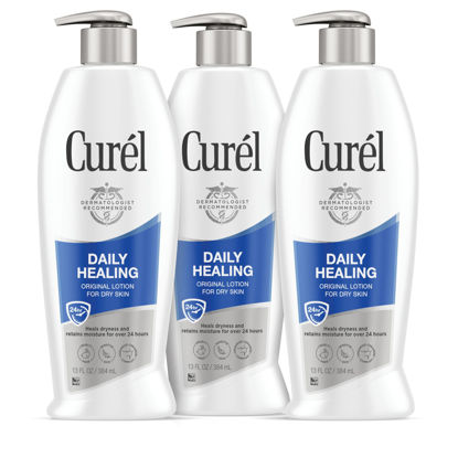 Picture of Curel Daily Healing Body Lotion for Dry Skin, Dermatologist Recommended Hydrating Body Lotion with Advanced Ceramides Complex, 3-13 Oz
