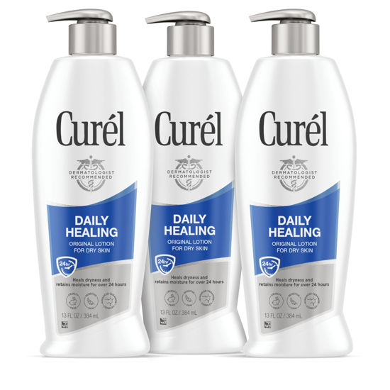 Picture of Curel Daily Healing Body Lotion for Dry Skin, Dermatologist Recommended Hydrating Body Lotion with Advanced Ceramides Complex, 3-13 Oz