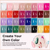Picture of MEFA 54 PcsGel Nail Polish Kit with U V Light, 32 Colors Classic Popular Gel Nail Kit Soak Off Nail Polish Gel Set with Base Matte/Glossy Top Coat Nail Art Decorations Manicure Tools DIY Gifts