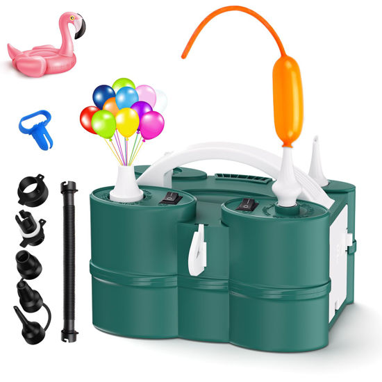 Picture of IDAODAN Electric Balloon Pump, Electric Air Inflate/Deflate Pump, Electric Balloon Blower Machine Balloon Air Pump for Latex Foil Long Balloons Pool Float Air Mattress Swimming Ring Vacuum Bag