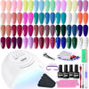 Picture of JODSONE 36 PCS Gel Nail Polish Starter Kit UV Light and Dark Series Gel Nail Set No Wipe Base Matte and Glossy Top Coat All Kinds of Manicure Tools