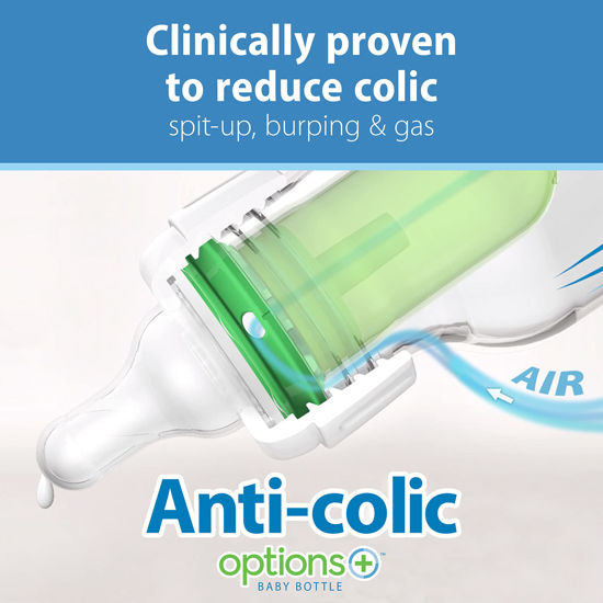 . Brown's Natural Flow Anti-Colic Options+ Narrow Bottle, 8oz, 3 Pack + HappyPaci