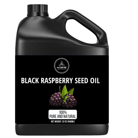 Picture of Naturevibe Botanicals Black Raspberry Oil 32 Ounces | 100% Pure and Natural | Great for Skin Care and Hair Care