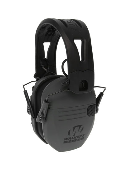 Picture of Walker's Razor Tacti-Grip Earmuffs- Battleship Grey, High Performance Silicone Composite Slip Free Headband- Natural Sound Clarity Full Dynamic Range 23NRR