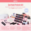 Picture of MEFA 54 Pcs Gel Nail Polish Kit with U V Light, 32 Colors Popular Soak Off Nude Pink Red Gel Polish Nail Set with Matte/Glossy Gel Top Base Coat Manicure Tools Nail Art Decorations DIY Salon Home Gift