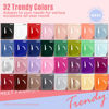 Picture of MEFA 54 Pcs Gel Nail Polish Kit with U V Light, 32 Colors Popular Soak Off Nude Pink Red Gel Polish Nail Set with Matte/Glossy Gel Top Base Coat Manicure Tools Nail Art Decorations DIY Salon Home Gift