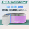 Picture of Coldest Dog Bowl, Anti Rust Metal & Non Slip Dog Bowls Large, Spill Proof Heavy Duty 3 Layers Insulated Dog Bowl, Food & Water Bowl for Dogs, Cats, Dishwasher Safe (100 oz, Saturns Purple Glitter)