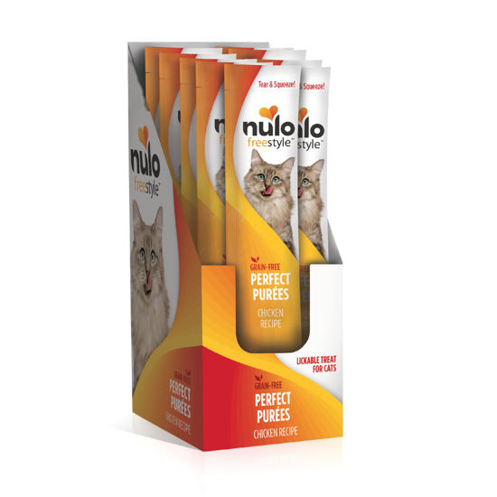Picture of Nulo Freestyle Grain-Free Perfect Purees Premium Wet Cat Treats, Squeezable Meal Topper for Felines, High Moisture Content to Support Cat Hydration, 0.5 Ounce, Chicken