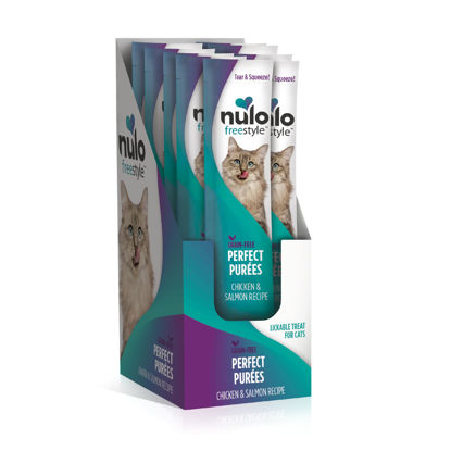 Picture of Nulo Freestyle Grain-Free Perfect Purees Premium Wet Cat Treats, Squeezable Meal Topper for Felines, High Moisture Content to Support Cat Hydration, 0.5 Ounces in Each Lickable Wet Cat Treat Pouch