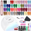 Picture of JODSONE 36 Pieces Gel Nail Polish Set U V Light Nail Drill Beginner Set Glossy Surface Easy To Apply Matte Texture All-In-One Manicure Kit