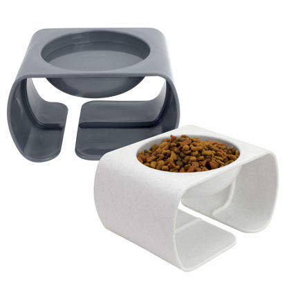 Picture of Kitty City Raised Cat Food Bowl Collection/Stress Free Pet Feeder and Waterer and Slow Feed Bowls