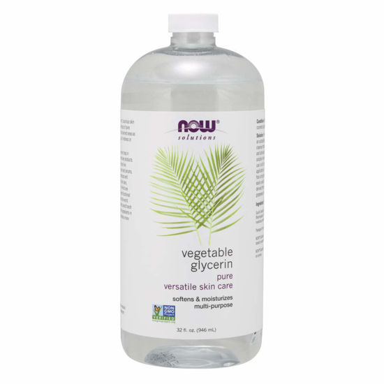 Picture of NOW Foods Solutions, Vegetable Glycerin, 100% Pure, Versatile Skin Care, Softening and Moisturizing, 32-Ounce