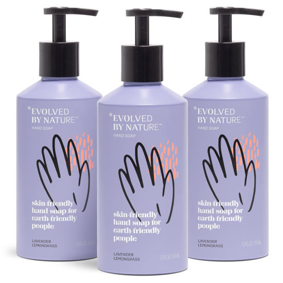 Picture of Evolved By Nature Liquid Hand Soap, 12 Oz (Pack of 3), Lavender Lemongrass, Biodegradable Formula