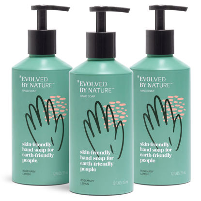 Picture of Evolved By Nature Liquid Hand Soap, 12 Oz (Pack of 3), Rosemary Lemon, Biodegradable Formula