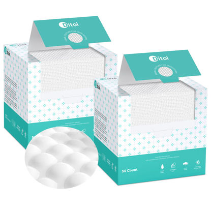 Picture of Ditoi Face Towels, 10"×12"Disposable Face Towel, Gentle Exfoliation Makeup Remover Dry Wipes XL, Soft Thick Face Towelettes for All Skin Types,100 Count (2 Pack)