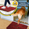 Picture of Muddy Mat® Shown ON TV Highly Absorbent Microfiber Door Mat and Pet Rug Non Slip Thick Washable Area and Bath Mat Soft Chenille for Kitchen Bathroom Bedroom Indoor and Outdoor - Red Small 28"X18"