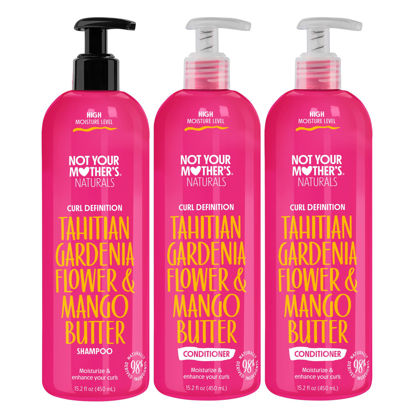 Picture of Not Your Mother's Naturals Curl Defining 1 Shampoo and 2 Conditioners (3 Pack) - 98% Naturally Derived Ingredients - Gardenia Mango Butter