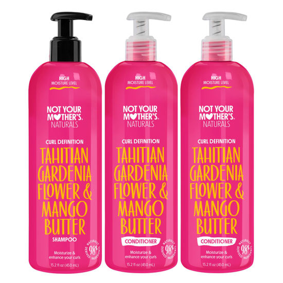 Picture of Not Your Mother's Naturals Curl Defining 1 Shampoo and 2 Conditioners (3 Pack) - 98% Naturally Derived Ingredients - Gardenia Mango Butter