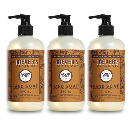 Picture of MRS. MEYER'S CLEAN DAY Hand Soap, Acorn Spice, Made with Essential Oils, 12.5 oz - Pack of 3