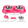 Picture of Hubulk Pet Dog Bowls 2 Stainless Steel Dog Bowl with No Spill Non-Skid Silicone Mat + Pet Food Scoop Water and Food Feeder Bowls for Feeding Small Medium Large Dogs Cats Puppies (Large, Pink)