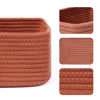 Picture of MiniArk Shelf Storage Baskets for Organizing | Closet Organizer Bins | Small Baskets | Toy Basket | Cute Decorative Basket | Cube Storage Bin | Woven Rope Basket | 11.5×7.5×4.7” | 3 Packs Oxide Red