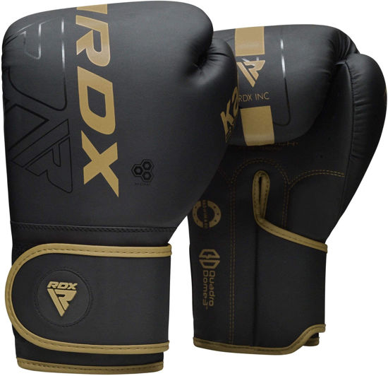 Picture of RDX Boxing Gloves Men Women, Pro Training Sparring, Maya Hide Leather Muay Thai MMA Kickboxing, Adult Heavy Punching Bag Gloves Mitts Focus Pad Workout, Ventilated Palm