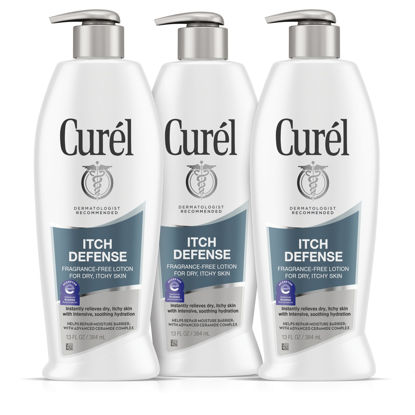 Picture of Curel Itch Defense Calming Body Lotion for Dry Itchy Skin, Moisturizer with Advanced Ceramide Complex, Pro-Vitamin B5, Shea Butter, 3-13 oz