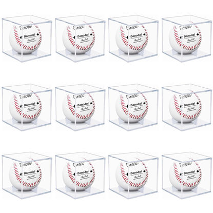 Picture of 12 Pack Baseball Display Case UV Protected Acrylic Clear Baseball Holder Square Cube Ball Protector Memorabilia Autograph Display Box for Official Size Baseball
