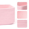 Picture of MiniArk Shelf Storage Baskets for Organizing | Closet Organizer Bins | Small Baskets | Toy Basket | Cute Decorative Basket | Cube Storage Bin | Woven Rope Basket | 13×8.5×5.1” | 3 Packs Light Pink