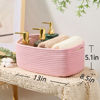 Picture of MiniArk Shelf Storage Baskets for Organizing | Closet Organizer Bins | Small Baskets | Toy Basket | Cute Decorative Basket | Cube Storage Bin | Woven Rope Basket | 13×8.5×5.1” | 3 Packs Light Pink