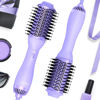 Picture of Hot Hair Blow Dryer Brush: LANDOT One-Step HairDryer Styler and Volumizer - Upgraded Plus 2.0 Hot Air Brush with Negative Ion Anti-frizz Ceramic Titanium 60mm Oval Shape Barrel Purple Color