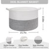 Picture of INDRESSME Large Storage Basket, 21.7'' x 13.8'' Cotton Rope Blanket Basket Living Room, Toy Organizers and Storage with Handles for Kids, Laundry Basket for Clothes, Towel, 90L Grey