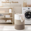 Picture of Artfeel Laundry Basket,Woven Cotton Rope Laundry Hamper,60L for Decorative Storage of Dirty Clothes,Toys and Blankets in Bathroom,Bedroom and Living Room