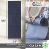 Picture of Gaiam Yoga Mat - Alignment Print Premium 6mm Thick Non Slip Exercise & Fitness Mat for All Types of Yoga, Pilates & Floor Workouts (68" x 24" x 6mm Thick), Ink