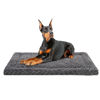 Picture of Washable Dog Bed Mat Reversible Dog Crate Pad Soft Fluffy Pet Kennel Beds Dog Sleeping Mattress for Large Jumbo Medium Small Dogs, 47 x 29 Inch, Grey
