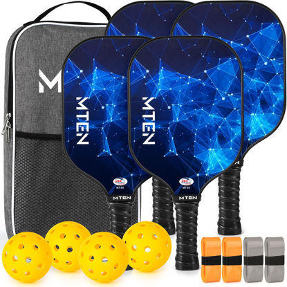 Picture of Pickleball Paddles, USAPA Approved Fiberglass Surface Pickleball Set of 4 Pickleball Rackets, Pickle Ball Paddle Set for Beginners & Pros