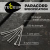 Picture of TECEUM Paracord Type III 550 Black - 1000 ft - 4mm - Tactical Rope MIL-SPEC - Outdoor para Cord -Camping Hiking Fishing Gear and Equipment - EDC Parachute Cord - Strong Survival Rope 016