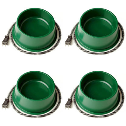 Picture of Farm Innovators QT-1 1 Quart Electric Heated Pet Water Bowl with Thermostatic Control and Anti Chew Cord Protector, 25 Watt, Green (4 Pack)