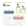 Picture of WeeSprout Glass Baby Food Storage Jars w/ Lids (4/8 oz, 12 Pack Set) Snack, Reusable Small Containers, Breast Milk, Fridge, Freezer, Microwave & Dishwasher Safe, Essential Must Have for Infants