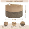 Picture of INDRESSME Extra Large Woven Baskets for Storage, 21.7 x 13.8 Blanket Basket Wicker Laundry Basket for Organizing Toy Pillow Shoe for Entryway &Living Room , Black Jute