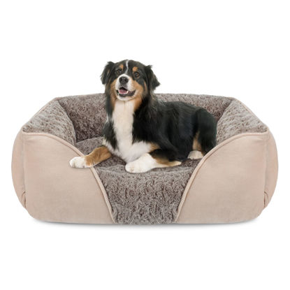 Picture of INVENHO X-Large Dog Bed for Large Medium Small Dogs Rectangle Washable Dog Bed, Orthopedic Dog Bed, Soft Calming Sleeping Puppy Bed Durable Pet Cuddler with Anti-Slip Bottom XL(35"x25"x10")