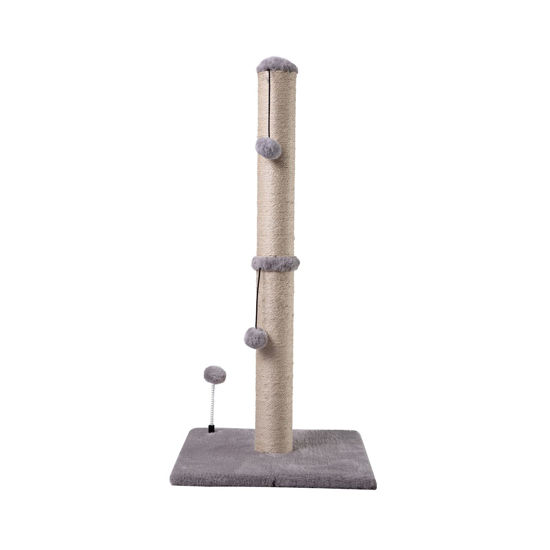 Picture of MECOOL 34“ Tall Cat Scratching Post Premium Basics Kitten Scratcher Sisal Scratch Posts Trees with Hanging Ball for Indoor Cats (34 inches for Adult Cats, Gray)