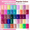Picture of JODSONE 100 PCS Gel Nail Polish Starter Kit with U V Light 95 Colors Macarons Combined with Dark Colors Nail Gel No Wipe Base Coat Top Matte Coat Long Lasting Shine Gel Polish